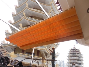 Tư vấn, thi công bạt che mưa, mái che nhà chùa giảng đường ở Hà Tĩnh